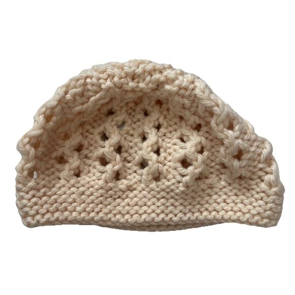 Banana Republic Beret Hat Womens One Size 100% Wool Cream Knit Classic Chic - Picture 5 of 6